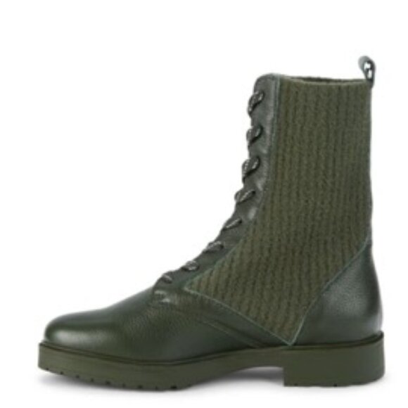 SPLENDID Women's Mixed Media Heel Pull-Tab Scout Toe Combat Boots Green Size 7 - Picture 3 of 5
